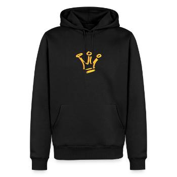 Couronne - Sweat à capuche Premium bio Homme - noir - Devant - Nico (187cm)