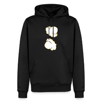 Maïs soufflé - Sweat à capuche Premium bio Homme - noir - Devant - Nico (187cm)