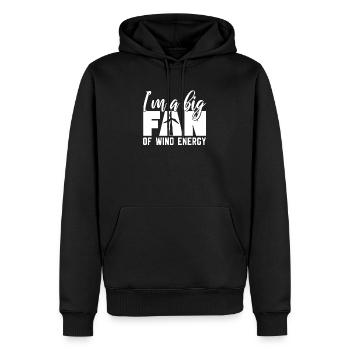 Énergie éolienne - Sweat à capuche Premium bio Homme - noir - Devant - Nico (187cm)
