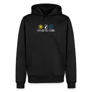 Chemise énergie renouvelable & idée cadeau - Sweat à capuche Premium bio Homme - noir - Devant - Nico (187cm)