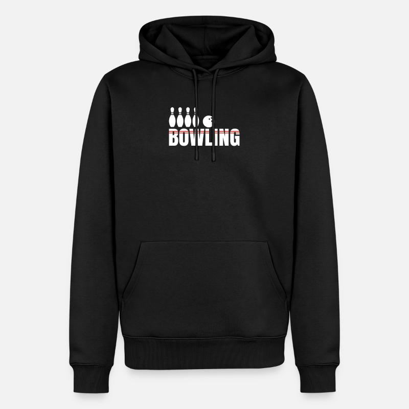Bowling - Männer Premium Bio Hoodie - Schwarz