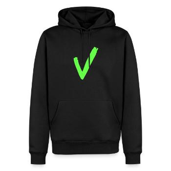 Häkchen - Männer Premium Bio Hoodie - Schwarz - Vorne - Nico (187cm)