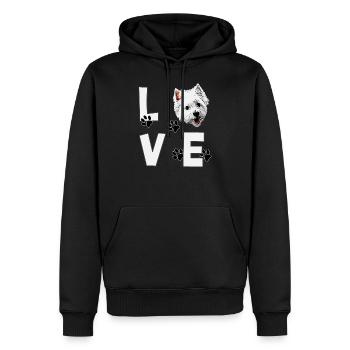 Ich liebe Westie West Highland White Terrier Hund - Männer Premium Bio Hoodie - Schwarz - Vorne - Nico (187cm)