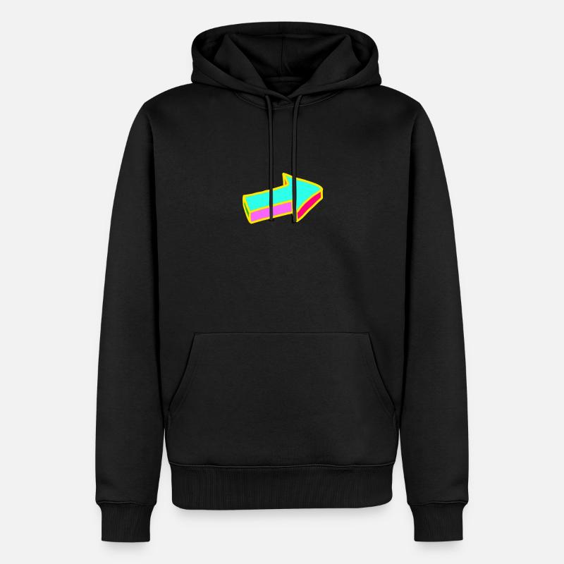 Flèche - Sweat à capuche Premium bio Homme - noir