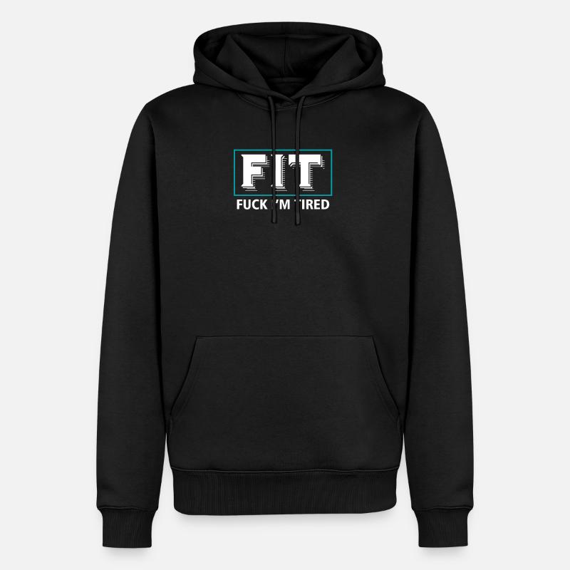 Müde - Männer Premium Bio Hoodie - Schwarz