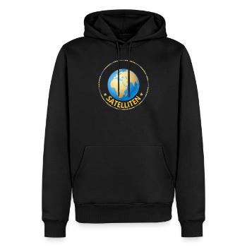Satellite, earth - Men’s Premium Organic Hoodie - black - Front - Nico (187cm)