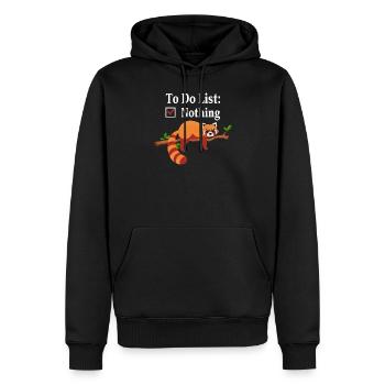 Raton laveur pour ne rien faire - Sweat à capuche Premium bio Homme - noir - Devant - Nico (187cm)