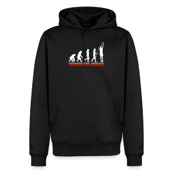 Retro basketball evolution - Men’s Premium Organic Hoodie - black - Front - Nico (187cm)