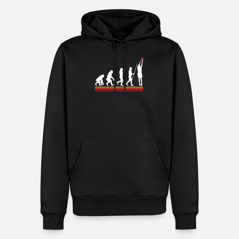 Retro Basketball Evolution - Männer Premium Bio Hoodie - Schwarz