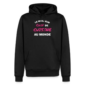 Le Meilleur Chef de Cuisine au Monde - Sweat à capuche Premium bio Homme - noir - Devant - Nico (187cm)