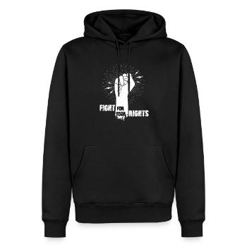 Fight For Your Rights (white) - Sweat à capuche Premium bio Homme - noir - Devant - Nico (187cm)