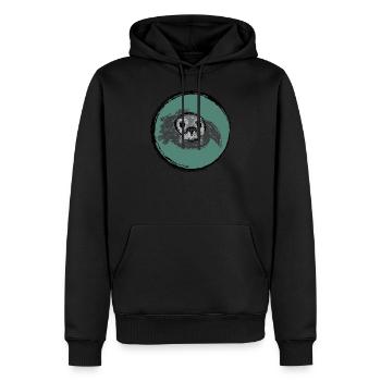 Phoques surgits / Surfacing Seal - Design II - Sweat à capuche Premium bio Homme - noir - Devant - Nico (187cm)