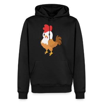 Rooster - Men’s Premium Organic Hoodie - black - Front - Nico (187cm)