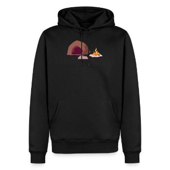 Höhle Feuer Steinzeit Urmensch - Männer Premium Bio Hoodie - Schwarz - Vorne - Nico (187cm)