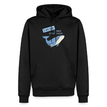 Baleine bleue grosse baleine dans la bande dessinée d'illustration de l'océan - Sweat à capuche Premium bio Homme - noir - Devant - Nico (187cm)