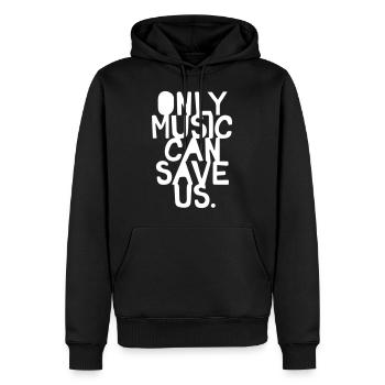 Only Music Can Save Us - Sweat à capuche Premium bio Homme - noir - Devant - Nico (187cm)