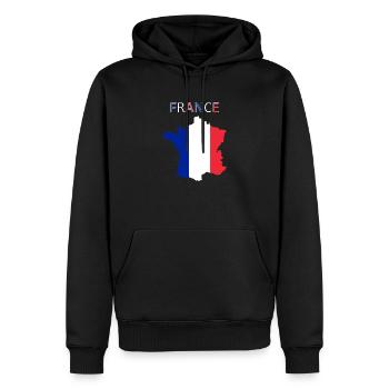 Frankreich Flagge - Kunstdesign - Männer Premium Bio Hoodie - Schwarz - Vorne - Nico (187cm)