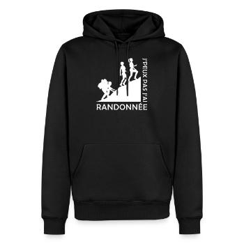Je peux pas j'ai Rando - Randonnée - Sweat à capuche Premium bio Homme - noir - Devant - Nico (187cm)