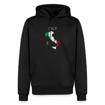 Italien Flagge - Kunstdesign - Männer Premium Bio Hoodie - Schwarz - Vorne - Nico (187cm)