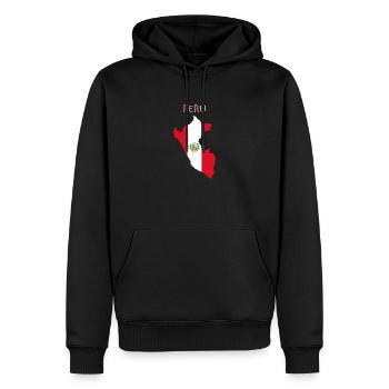 Peru Flagge - Kunstdesign - Männer Premium Bio Hoodie - Schwarz - Vorne - Nico (187cm)