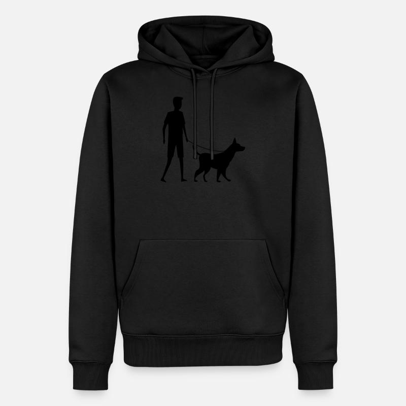 Marcher avec mon Chien Marche - Sweat à capuche Premium bio Homme - noir