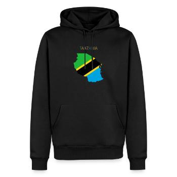 Tansania Flagge - Kunstdesign - Männer Premium Bio Hoodie - Schwarz - Vorne - Nico (187cm)