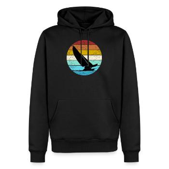 Catamaran à voile de couleur rétro - Sweat à capuche Premium bio Homme - noir - Devant - Nico (187cm)