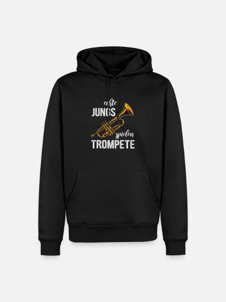 Trompete echte Jungs - Männer Premium Bio Hoodie - Schwarz