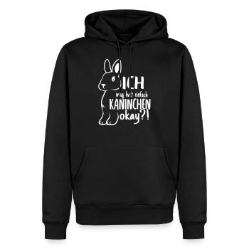 Kaninchen Hase Karnickel Häschen Spruch Geschenk - Männer Premium Bio Hoodie - Schwarz - Vorne - Nico (187cm)