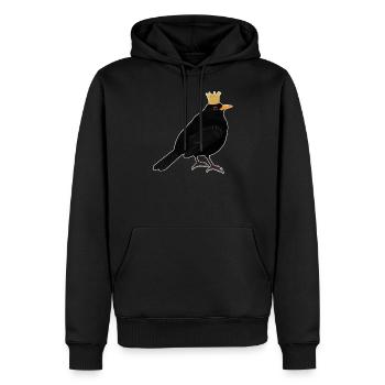 Merle couronne oiseau chanteur doux oiseau domestique - Sweat à capuche Premium bio Homme - noir - Devant - Nico (187cm)