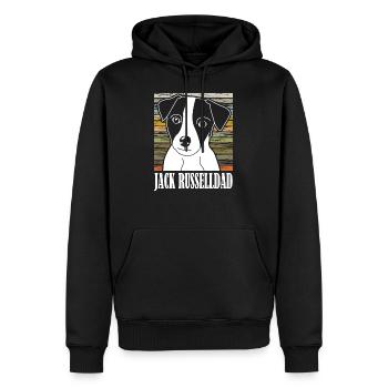 Jack Russell Dad vintage retro motif - Men’s Premium Organic Hoodie - black - Front - Nico (187cm)