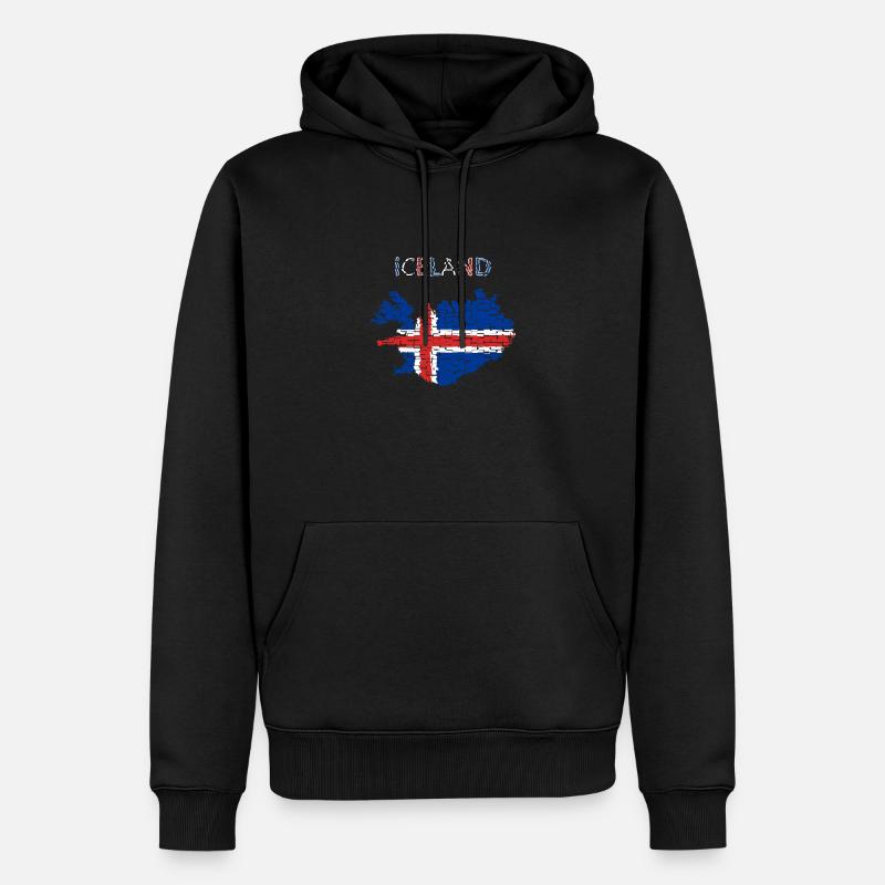 Drapeau de l'Islande - Art Design - Sweat à capuche Premium bio Homme - noir