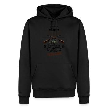 Papy chasseur Heureux ! - Sweat à capuche Premium bio Homme - noir - Devant - Nico (187cm)