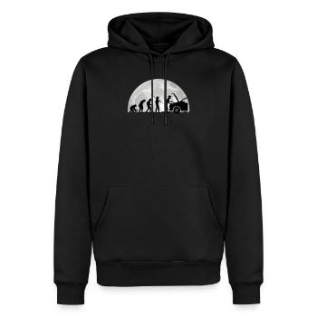 Évolution de la mécanique automobile dans le cadeau au clair de lune - Sweat à capuche Premium bio Homme - noir - Devant - Nico (187cm)