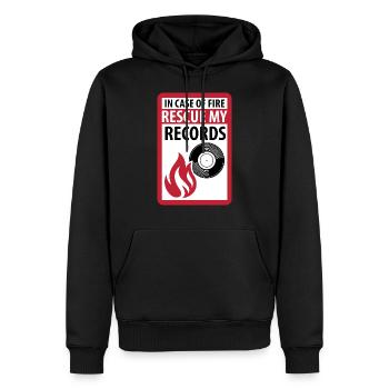 In Case of Fire Rescue My Records - musique vinyle - Sweat à capuche Premium bio Homme - noir - Devant - Nico (187cm)