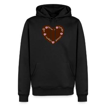 Herz Lebkuchen Weihnachten - Sweat à capuche Premium bio Homme - noir - Devant - Nico (187cm)