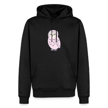 Eule Genervt Lustig - Männer Premium Bio Hoodie - Schwarz - Vorne - Nico (187cm)
