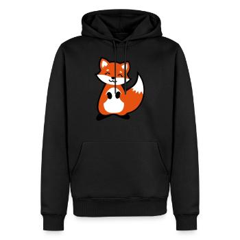 Niedlicher Fuchs Tierkind / Cute fox animal child - Männer Premium Bio Hoodie - Schwarz - Vorne - Nico (187cm)
