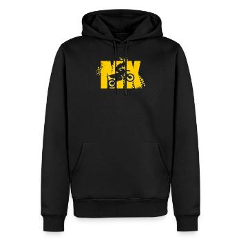 MX Motocross Dirt Bike - Sweat à capuche Premium bio Homme - noir - Devant - Nico (187cm)