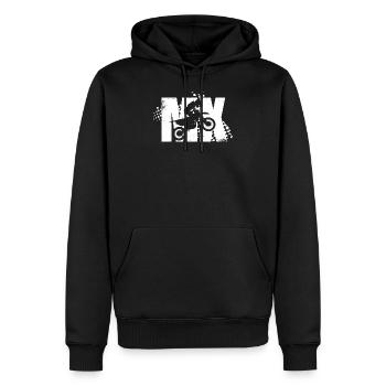 MX Motocross jump freestyle - Sweat à capuche Premium bio Homme - noir - Devant - Nico (187cm)