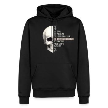 Physio-Methode - Männer Premium Bio Hoodie - Schwarz - Vorne - Nico (187cm)