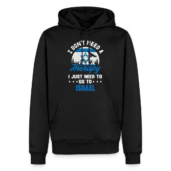 Thérapie Israël bannière drapeau cadeau rétro - Sweat à capuche Premium bio Homme - noir - Devant - Nico (187cm)