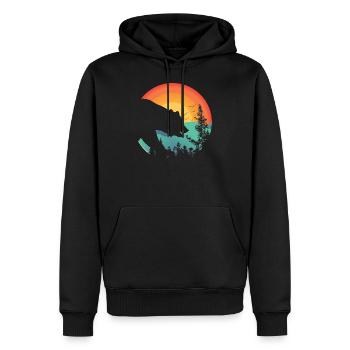 un Ours - Sweat à capuche Premium bio Homme - noir - Devant - Nico (187cm)