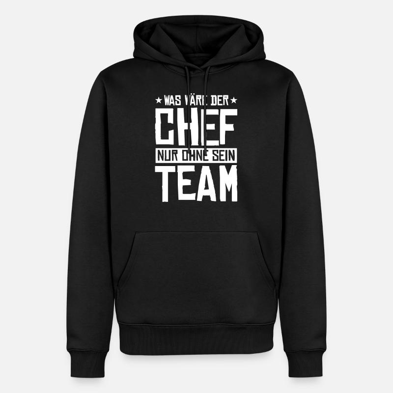 Geschäftsführer Mitarbeiter Team Chef - Männer Premium Bio Hoodie - Schwarz