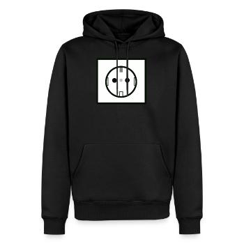 Prise de courant - Sweat à capuche Premium bio Homme - noir - Devant - Nico (187cm)