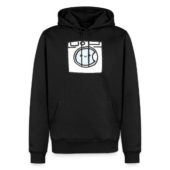 Machine à laver - Sweat à capuche Premium bio Homme - noir - Devant - Nico (187cm)