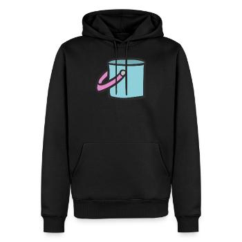 Seau cadeau de ménage - Sweat à capuche Premium bio Homme - noir - Devant - Nico (187cm)
