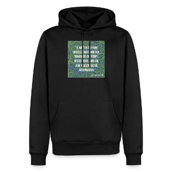Zitat George Orwell - Männer Premium Bio Hoodie - Schwarz - Vorne - Nico (187cm)