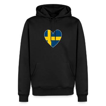 Suède Coeur - Sweat à capuche Premium bio Homme - noir - Devant - Nico (187cm)