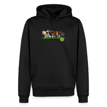 Leben achten und schützen 2 - Männer Premium Bio Hoodie - Schwarz - Vorne - Nico (187cm)